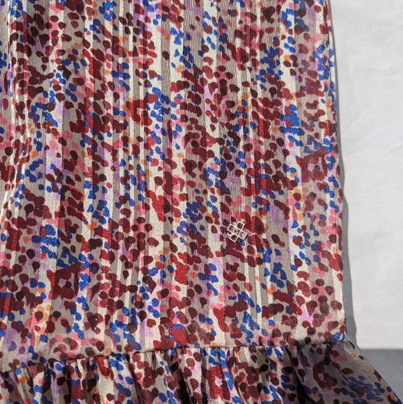 Terre Bleue Light Airy Long Sleeve Dress with Dots and Shimmer Thread Size 36 XS - Picture 3 of 8